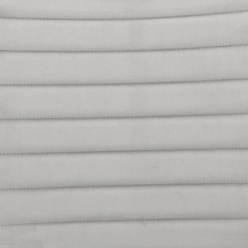 Ensemble de 2 chaises à hauteur de comptoir en velours gris et blanc à finition brillante élisaveta (ensemble de 2)