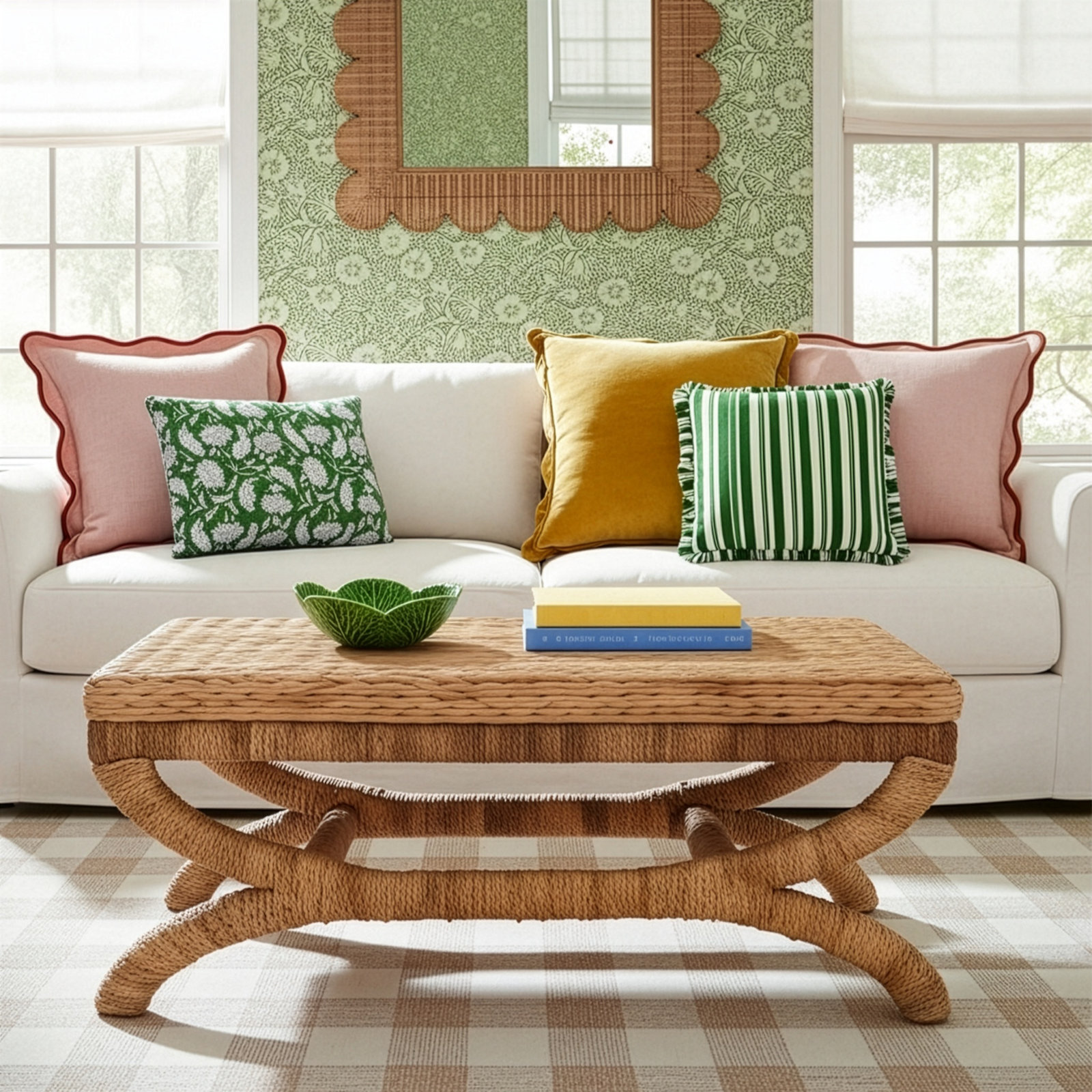 Hugo 44" Woven Seagrass Coffee Table