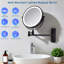 Miroir de maquillage mural lumineux, miroir grossissant 1X / 10X double face rechargeable avec lumière 1000 mAh, 3 lumières colorées, à intensité variable, miroir de maquillage mural à rotation prolongée sur 360 degrés-1073166320