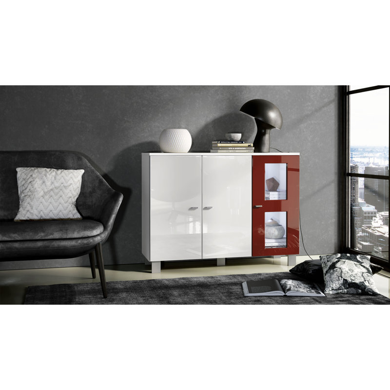 Mccombs 107cm Sideboard, With LED, Bordeaux