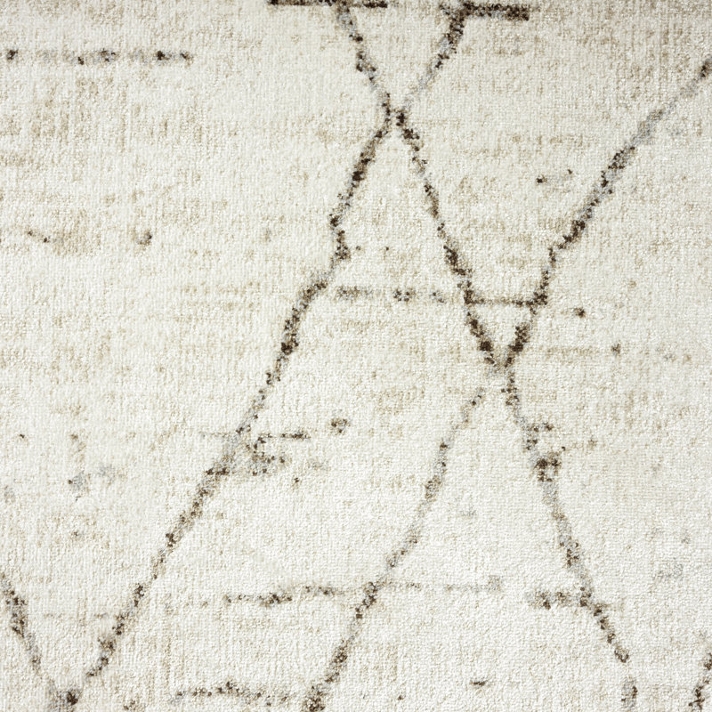 Illyas beige / noir Lennon, Tapis de couloir 2 pi 2 po x 7 pi 2 po