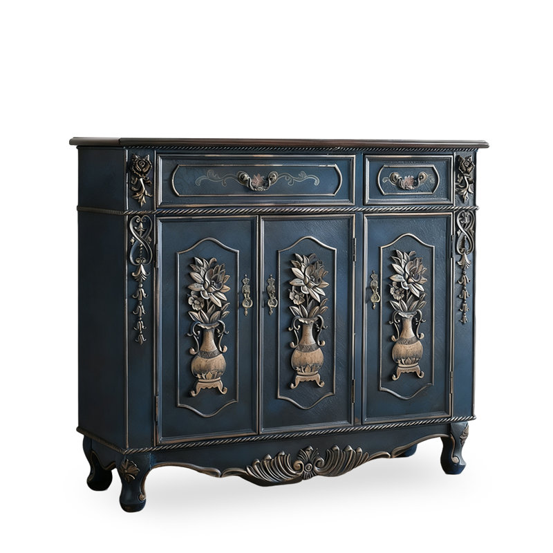 Banc de rangement bleu en bois manufacturé, Bleu