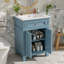 Armoire de salle de bain 24 po avec portes à fermeture douce et tablette réglable, meuble-lavabo avec lavabo en céramique-1591885886