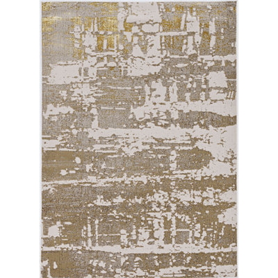 Tapis abstrait touffeté beige