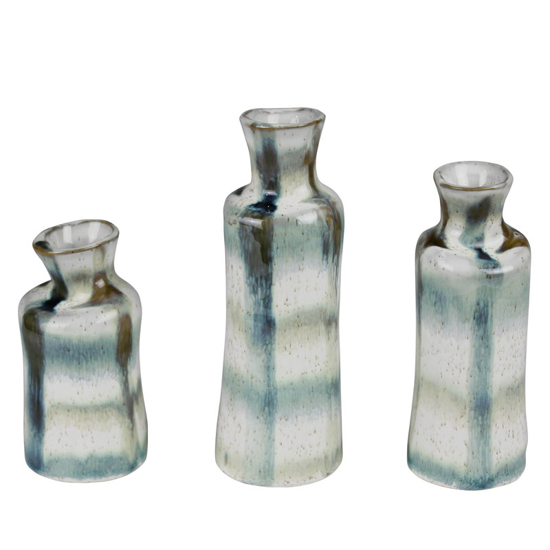 Vases Tessa, céramique - ensemble de 3: 2 x 2 x 4, moyen: 2 x 2 x 5, grand: 2 x 2 x 6
