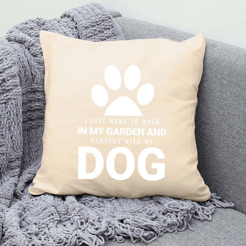 Citation amusante «Garden Lover» 830 - Coussin décoratif inclus, H 16 po x l 16 po
