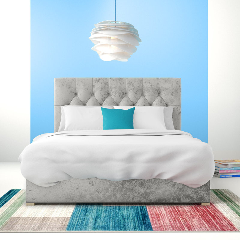 Gerrit Upholstered Ottoman Storage Bed, Double (4'6), Pearl