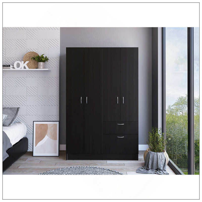 Armoire Alpes, chambre, noir / blanc