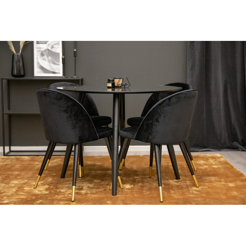 Micheal 4 - Person Dining Set, Black