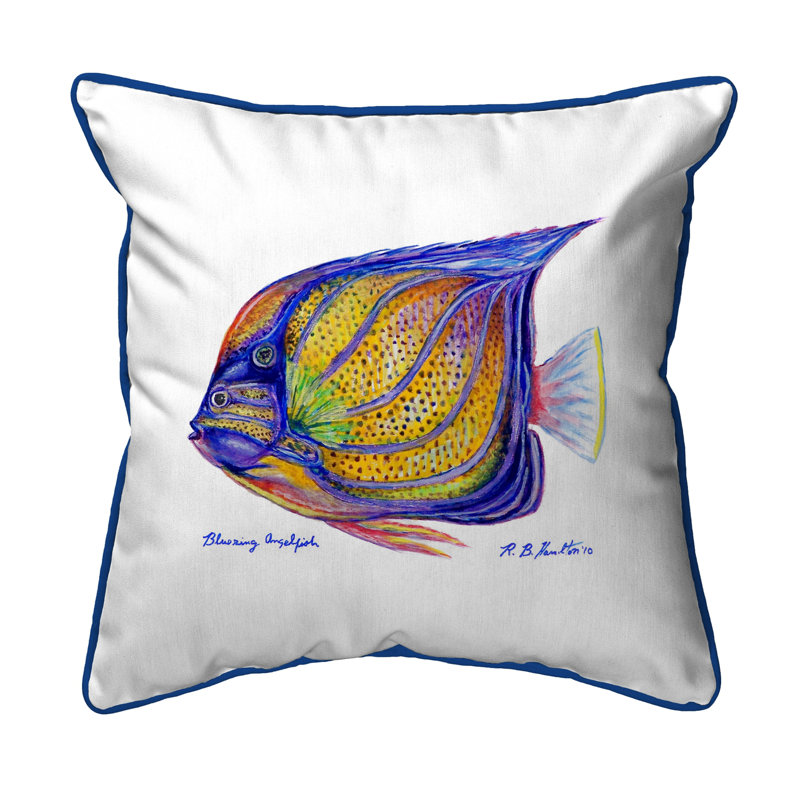Coussin euro intérieur/extérieur ring angelfish, blanc, Grand
