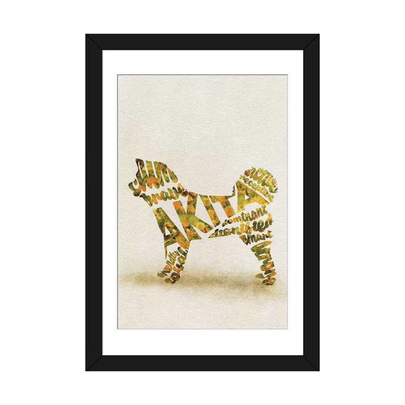 « akita shiba » par ayse deniz akerman, reproduction d’impression sur toile tendue, H 32 po x l 24 po x P 1 po, Blanc