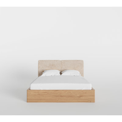 Verona King Wood Bed With Upholstered Headboard