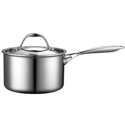 Cooks Standard Multi-Ply Clad 1.5 Quart Stainless Steel Saucepan with Lid, Small Kitchen Induction Cooking Sauce Pot Pan, Dishwasher & Oven Safe, Compatible with All Cooktops