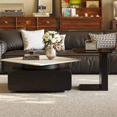 Table basse avec rangement rotatif Modern