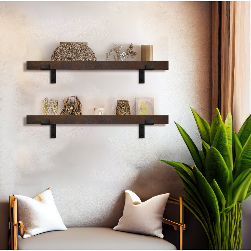 Emerald Lee 2 Piece Poplar Bracket Shelf, 2" H x 30" W x 7" D