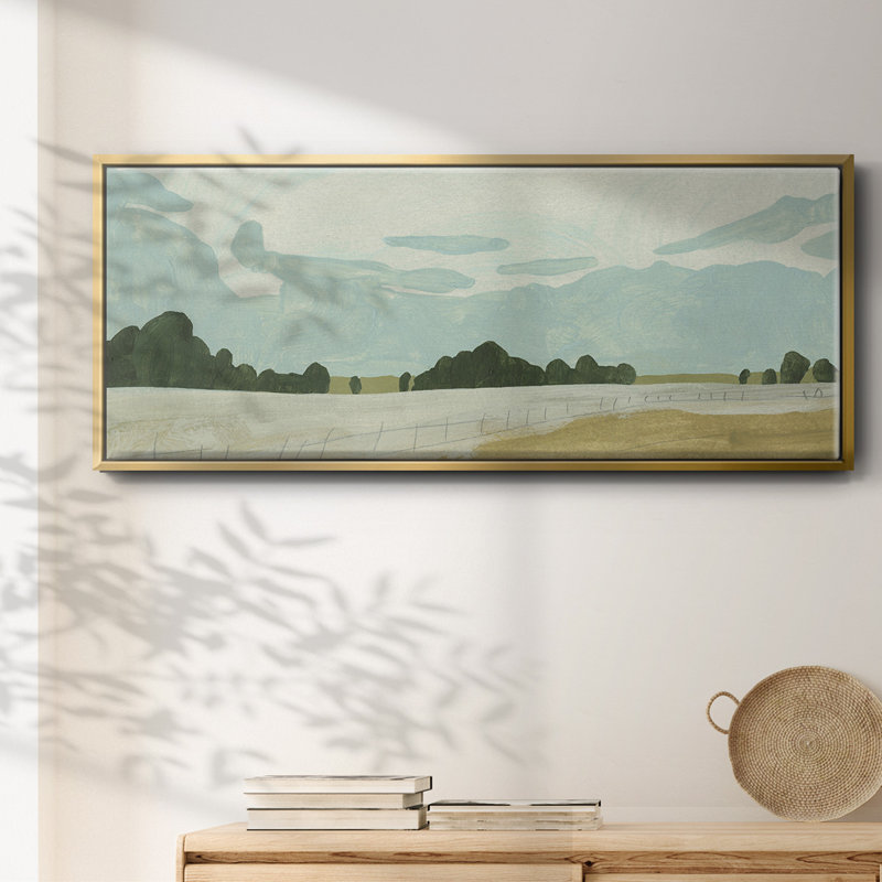Farmland Study II- Framed Canvas, 20" H x 50" W