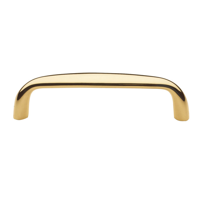 Ova 4" Center to Center Arch Pull, Bright Brass