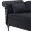 Chaise longue en velours avec rangement et banc rembourré capitonné-1405349063