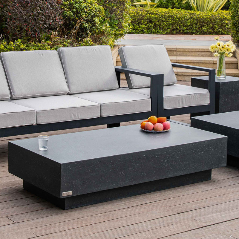 TEVERE Rectangular Concrete Coffee Table 152.4 x 76.2 x 35.6 cm, Slate Black