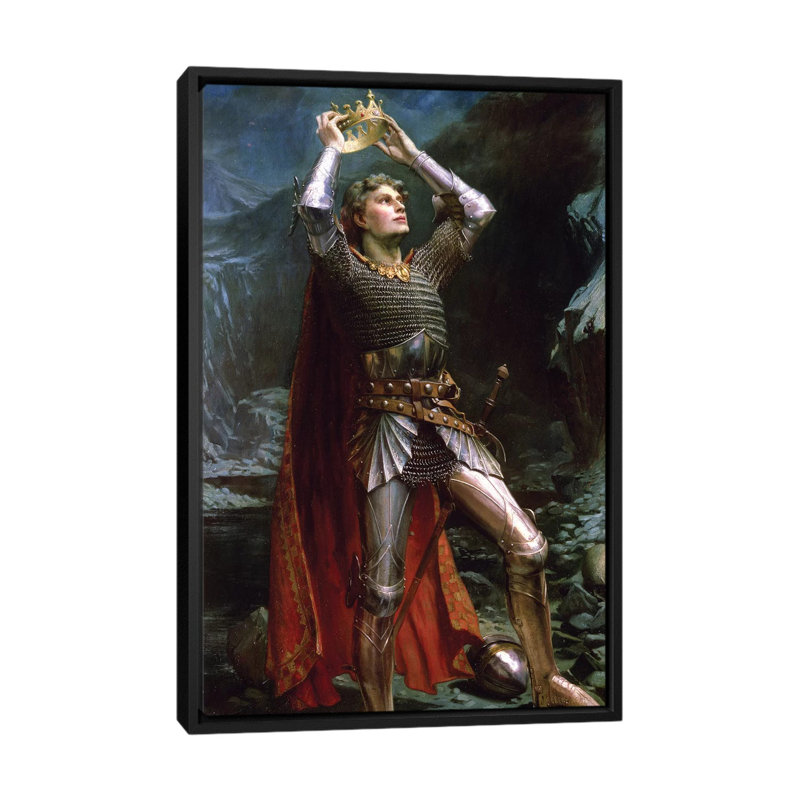 « king arthur, 1903 », reproduction sur toile, H 26 po x l 18 po x P 1,5 po, Toile avec cadre noir, Pas de tapis