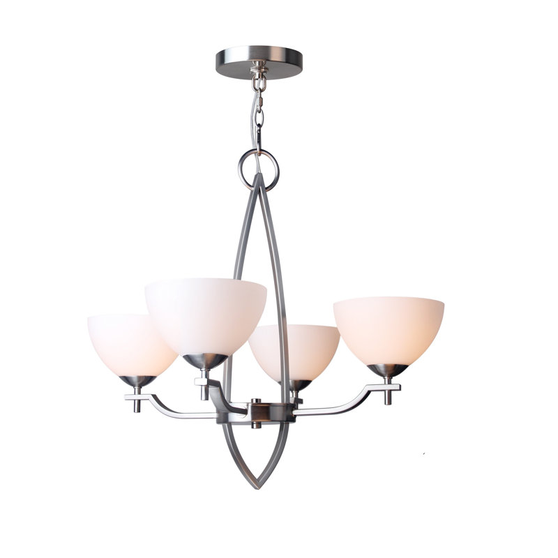 Lustree classique/traditionnel à abat-jour 4 lumières Espalda, Blanc opale