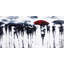Abstract silhouettes under the rain - 24"x48" Framed canvas