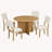 Modern 5-Piece Round Dining Table Set Pedestal Kitchen Table Set with 4 Upholstered Dining Chairs for Studio, Apartment, Small Places-1979947315-1979947316