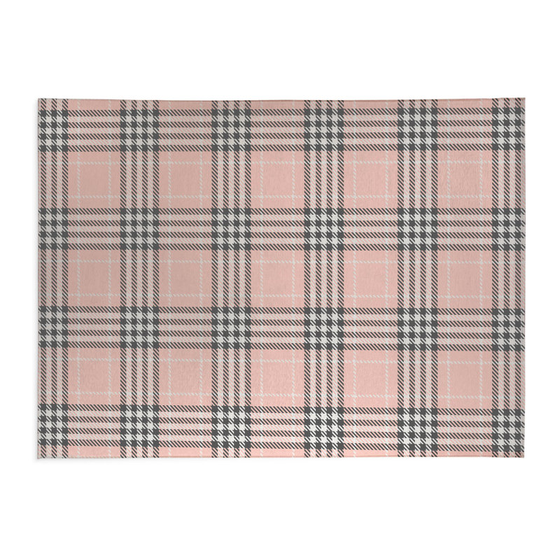 Tapis de bureau à carreaux Christopher, L 6 pi x L 4 pi, Rose