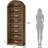 Arched shape Bookcase with open shelves-102163066