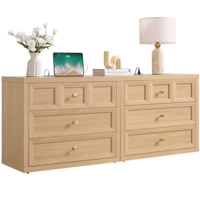 Table de chevet 30,7 po pour chambre à coucher avec 3 tiroirs