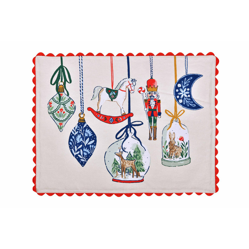 Christmas Ornaments 100% Cotton Placemat