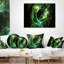 Éclair vert scintillant - coussin imprimé abstrait