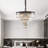 12-Black round dimmable transparent crystal Chandeliers