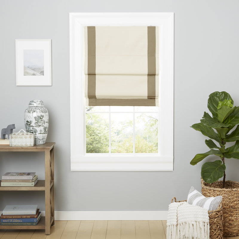 Natural Taupe Cordless Blackout Roman Fabric Shade, 31" x 64"