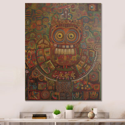 Portrait tribal de hibou sur toile