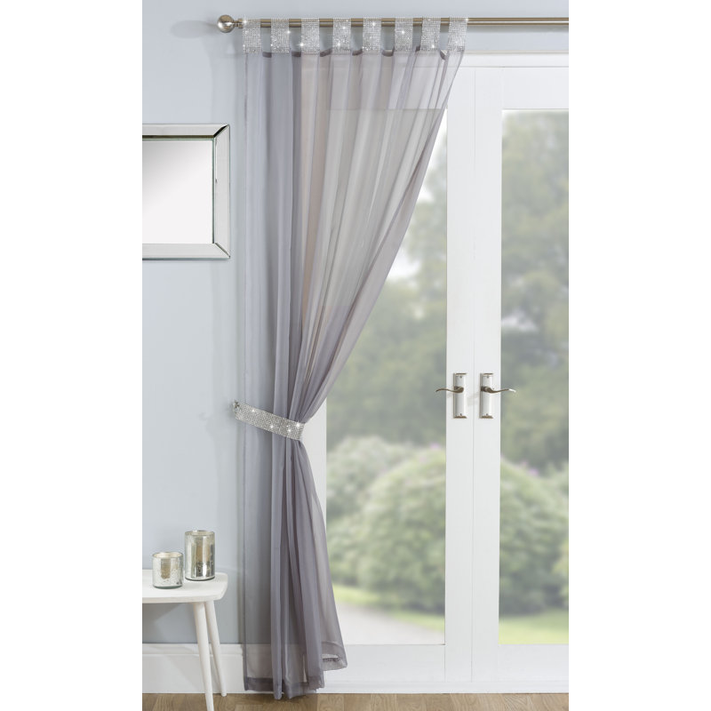 Burger Sheer Curtain Single Panel, 140 W x 122 D cm, Grey