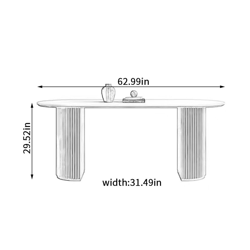 Table de salle à manger Simple, H 29,52 po x L 62,99 po x l 31,49 po