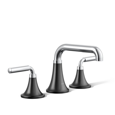 Tone Widespread Bathroom Sink Faucet, Three-Hole Bathroom Faucet with Clicker Drain, 1.2 GPM