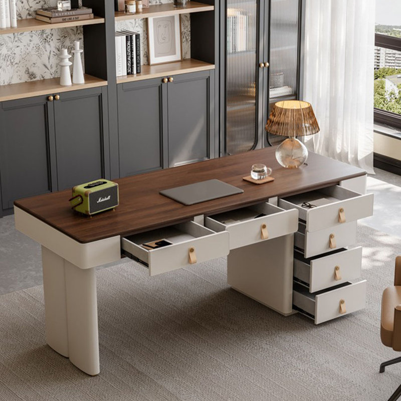 Bureau de luxe moderne à plusieurs tiroirs de luxe, H 29,53 po x l 62,99 po x P 27,56 po