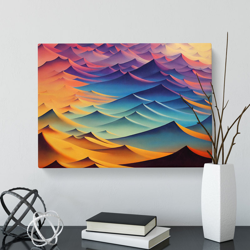 Wild Abstract Mountains - Wrapped Canvas, 50cm H x 76cm W x 3cm D