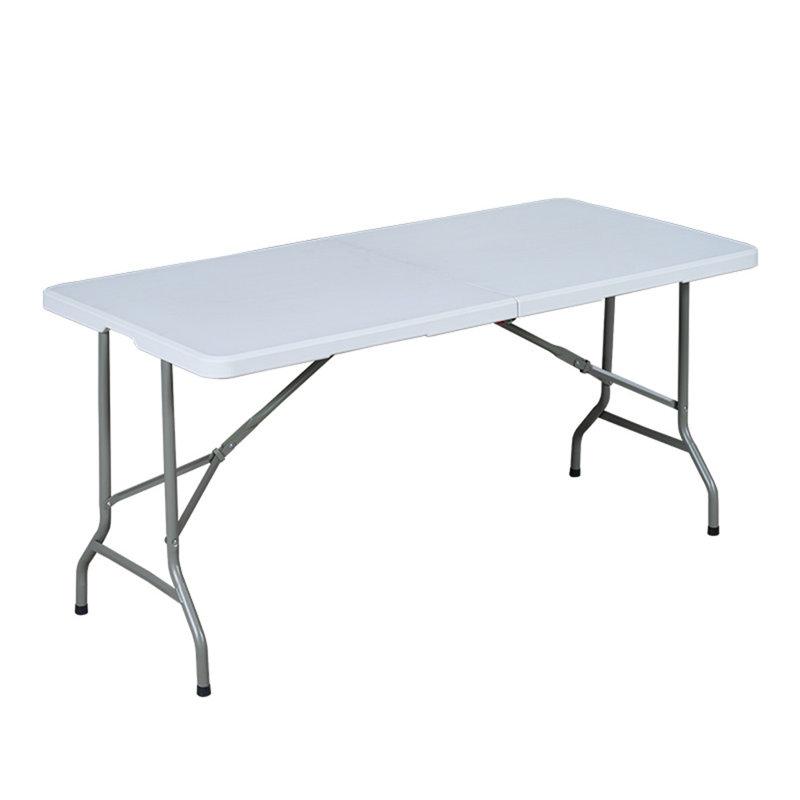 Table pliante portative pliable en deux avec poignée de transport