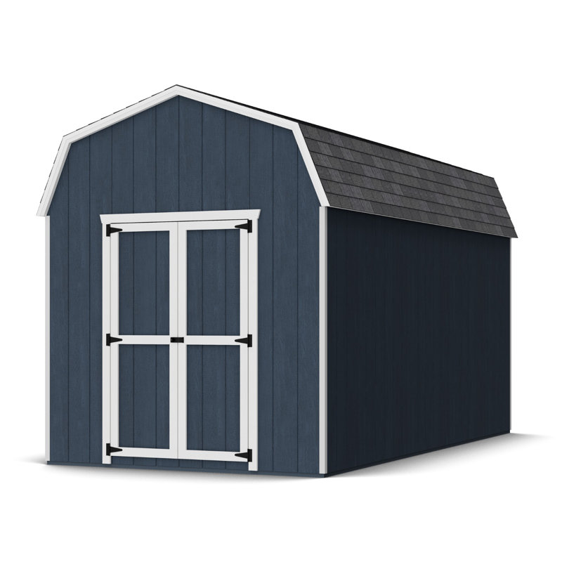 Value Gambrel Outdoor Wood Storage Barn with 6 ft. Sidewalls, No, 8' x 16'