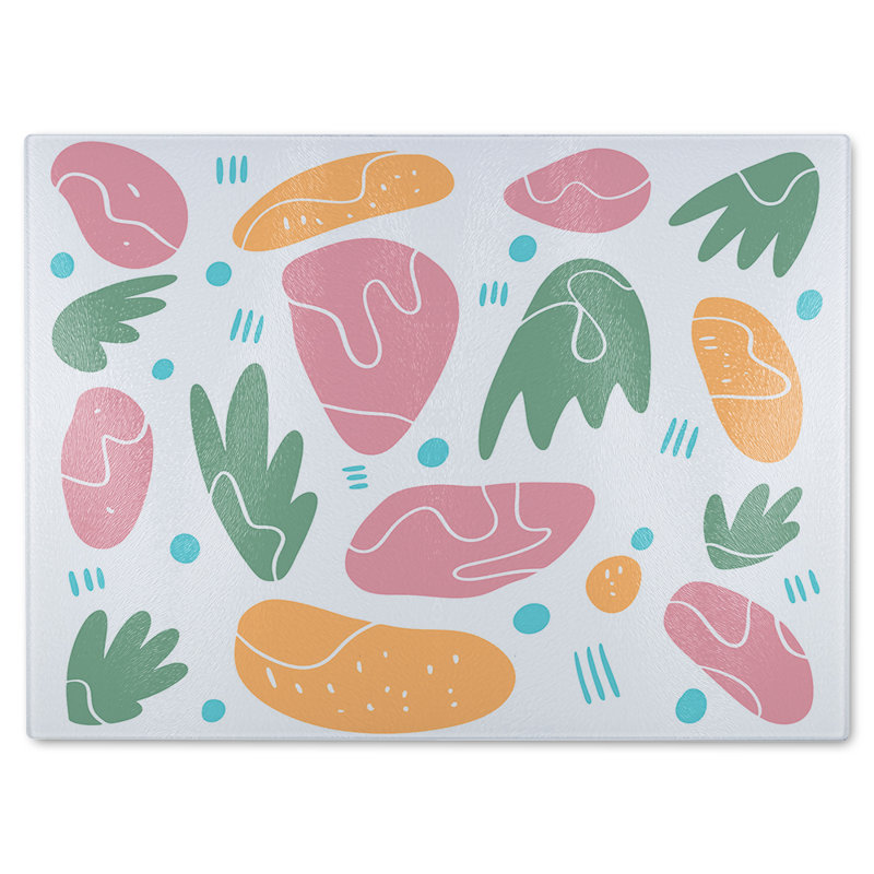 Abstract nature illustrations Designer Glass Chopping Board, 40cm L x 28cm W