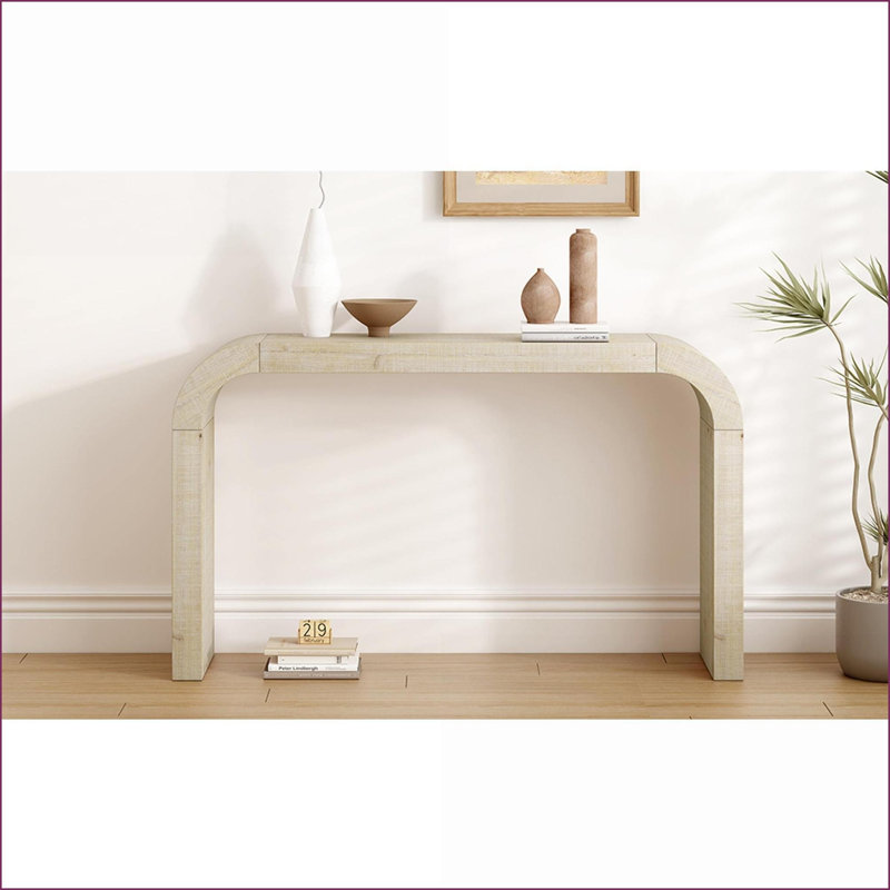 Console de 52 po en placage de bois rustique pour l'entrée / la vie, stable et facile à installer
