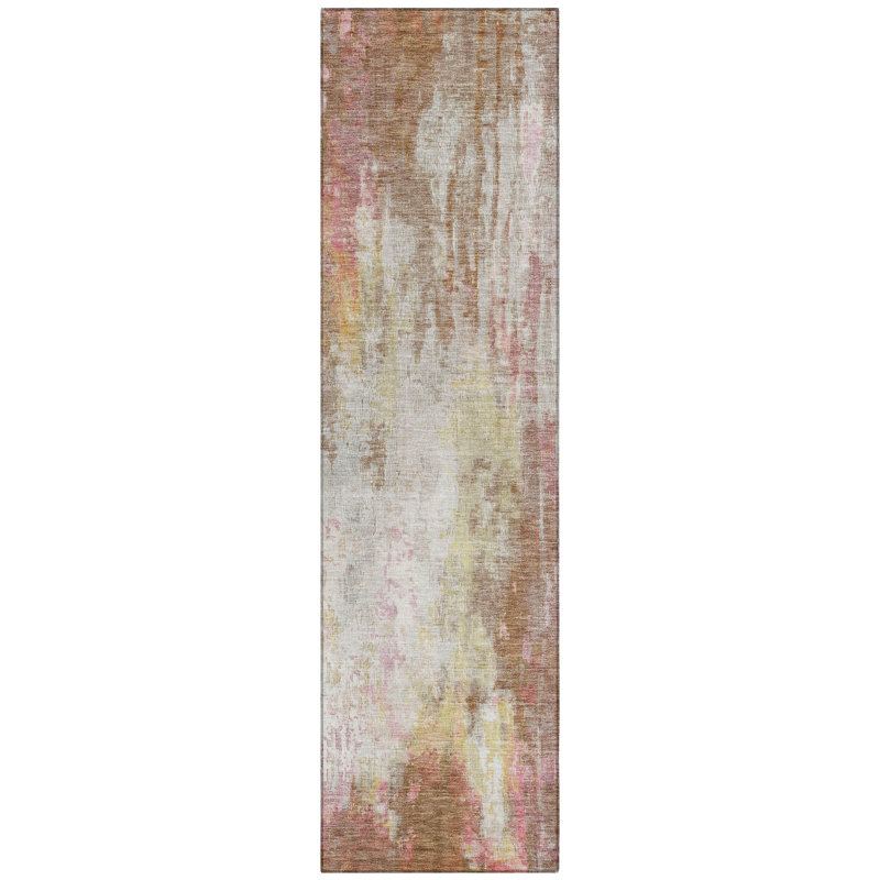 Verentha Brown Washable Indoor-Outdoor Rug - , 2'3" x 7'6"