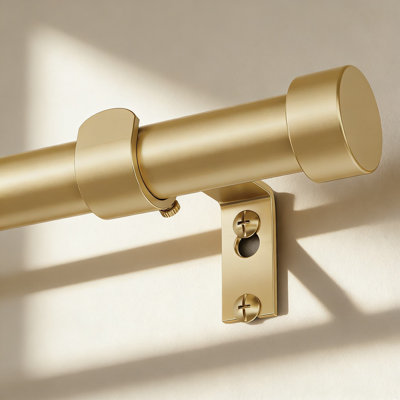 Heavy Duty Adjustable Curtain Rod With Modern Finials, 1 Inch Diameter Steel Drapery Rod For Windows, Supports Up To 30 Lbs, Easy Installation