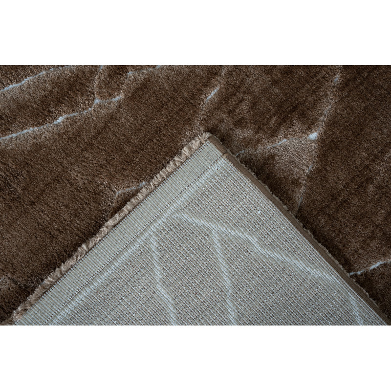 Tapis en polyester recyclé brun, cuivre, rouille et ivoire Nina Madison