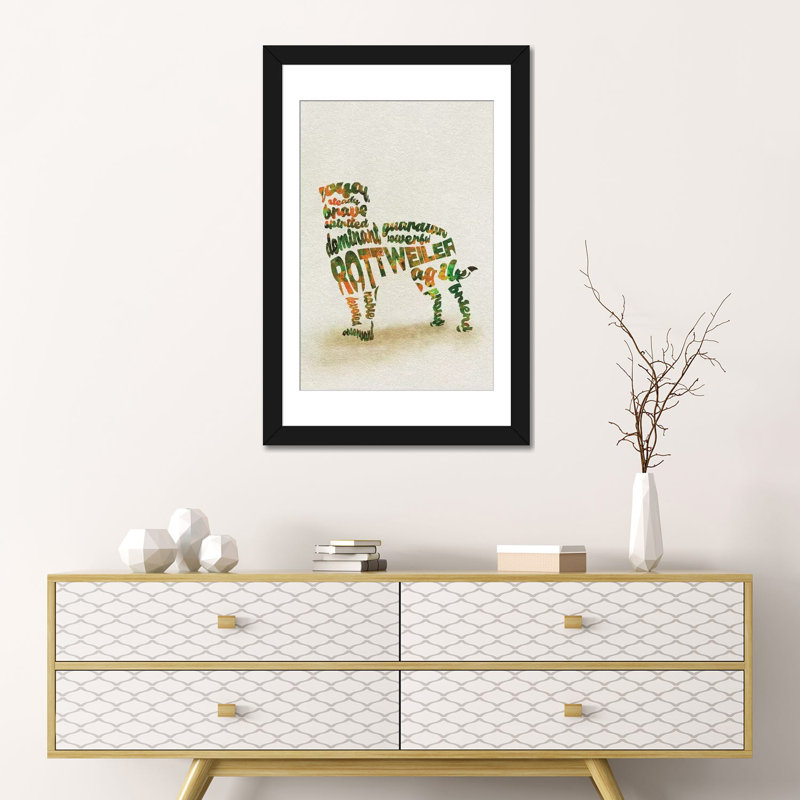 « rottweiler » par ayse deniz akerman, reproduction d’impression sur toile tendue, H 24 po x l 16 po x P 1 po, Blanc