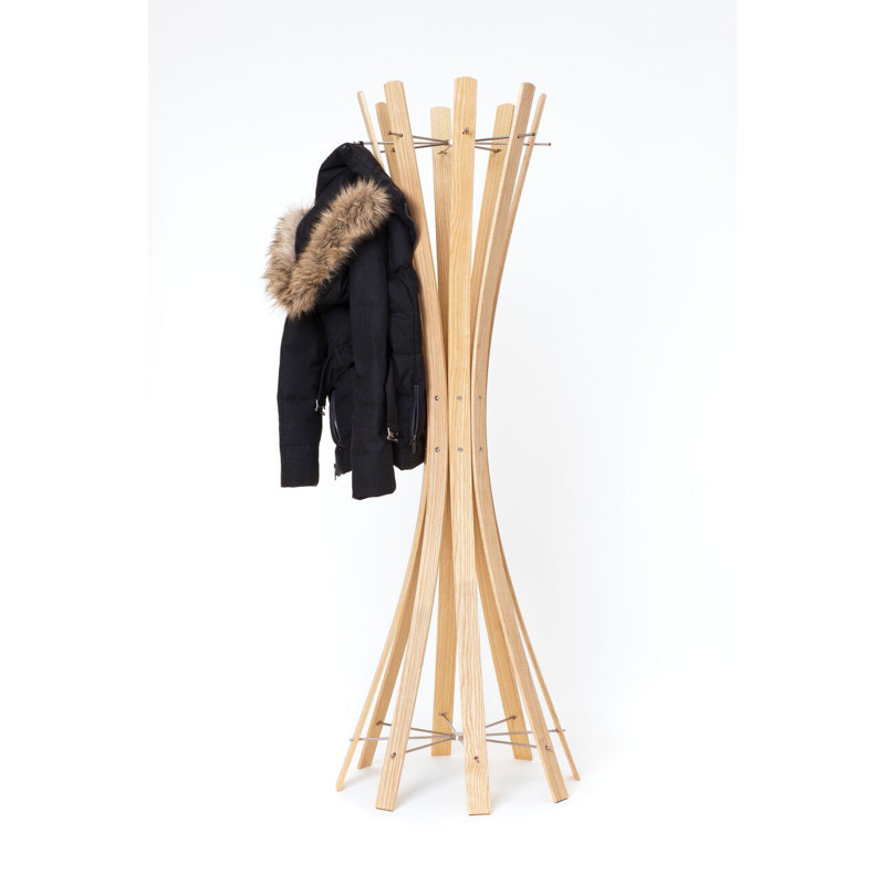Solid Wood Freestanding Coat Rack, Clear