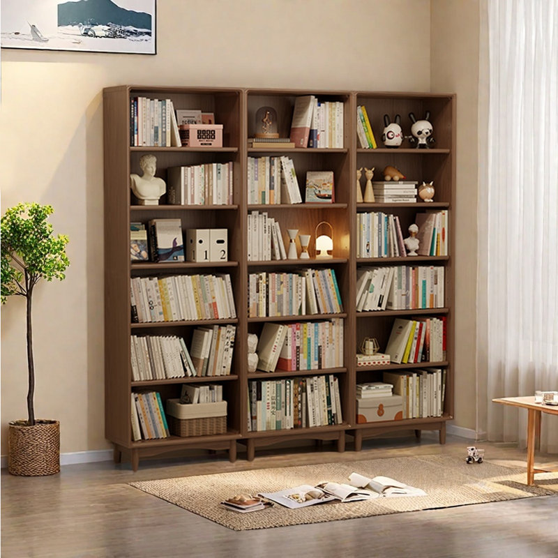 Bibliothèque américaine style minimaliste, Brun